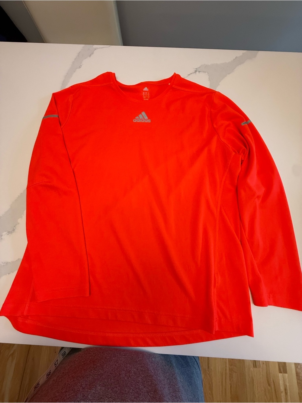 adidas Men’s Long-Sleeve Crew Top - Red